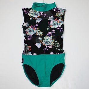 SoKali Dancewear Girl's Floral Leotard Dance Leo size L